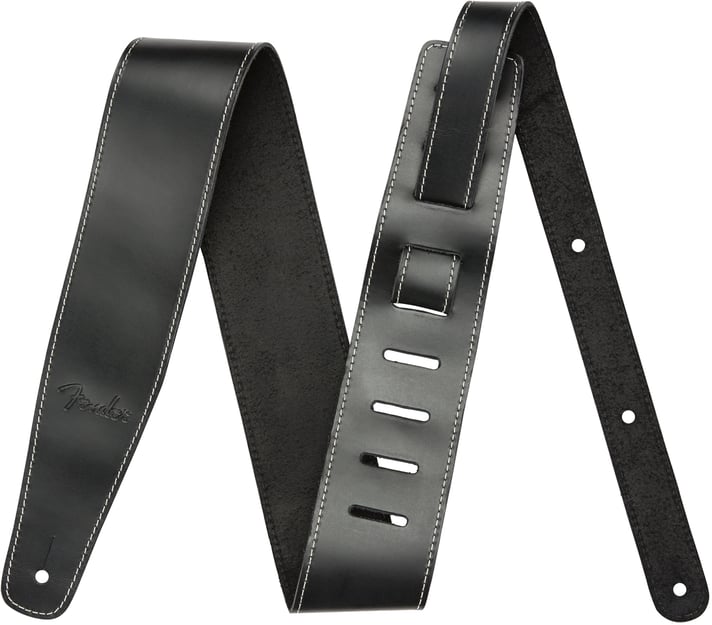 Fender Broken-In Leather Strap - Black
