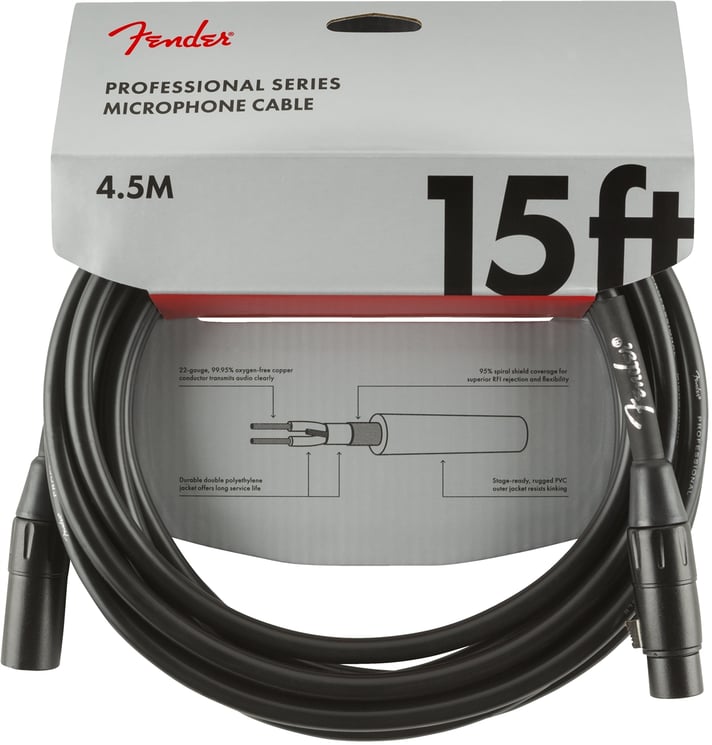 Professional Series Microphone Cable, 15', Black
