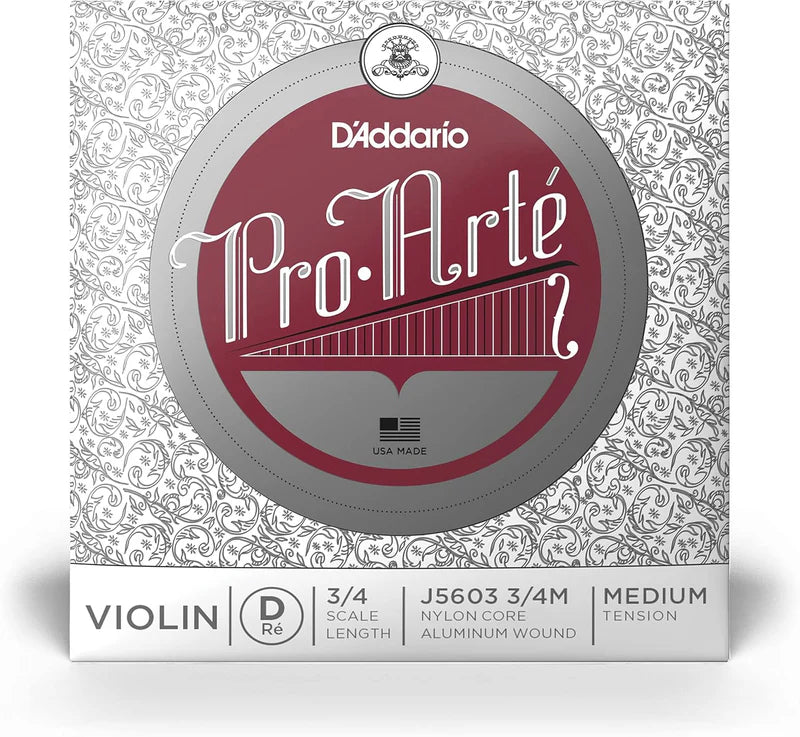 D'Addario Pro-Arte Medium Tension Violin Strings (Single D)