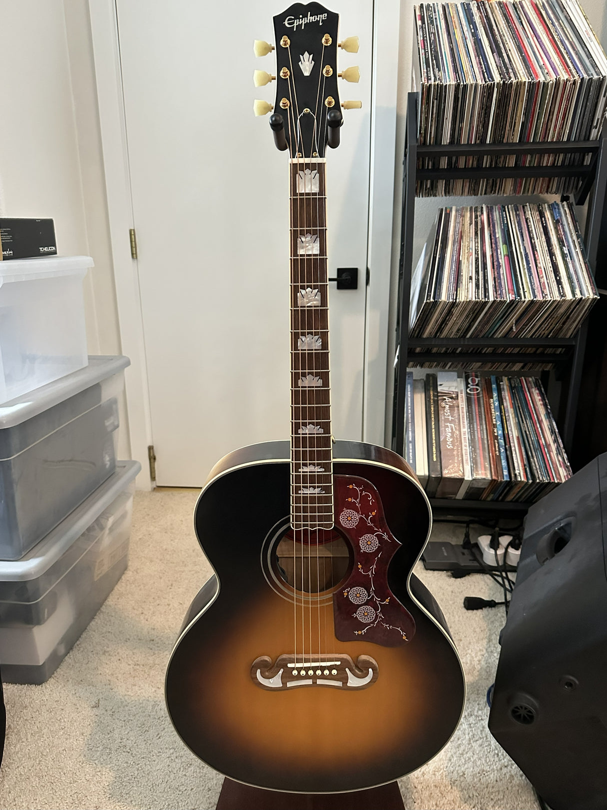 Used 2020 Epiphone Masterbuilt J-200 Jumbo Acoustic w/HSC