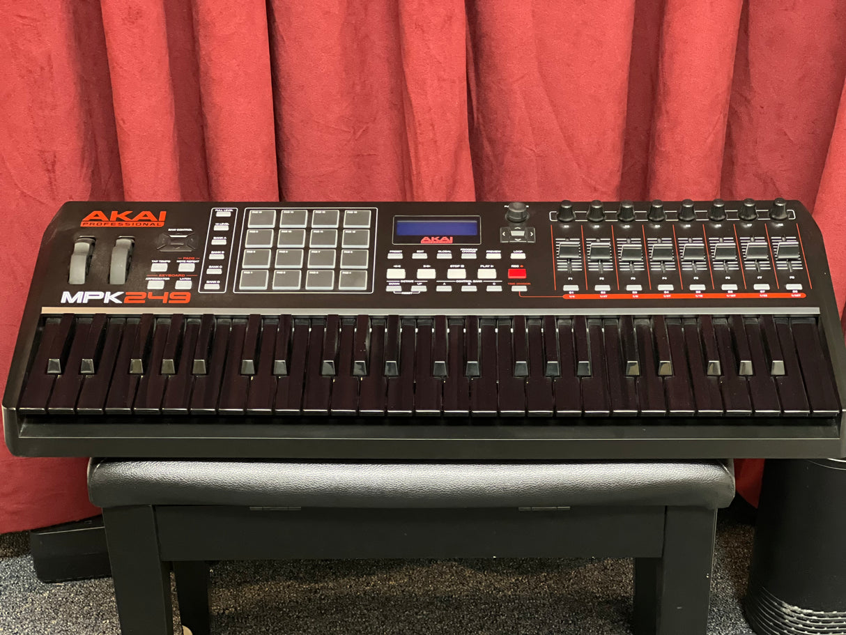 Used Akai MPK 249 USB/iOS 49-Key MIDI Controller Keyboard