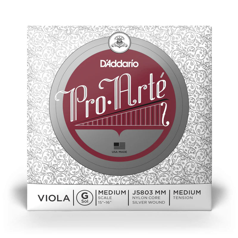 D'Addario Pro-Arte Medium Tension Viola Strings (Single G)