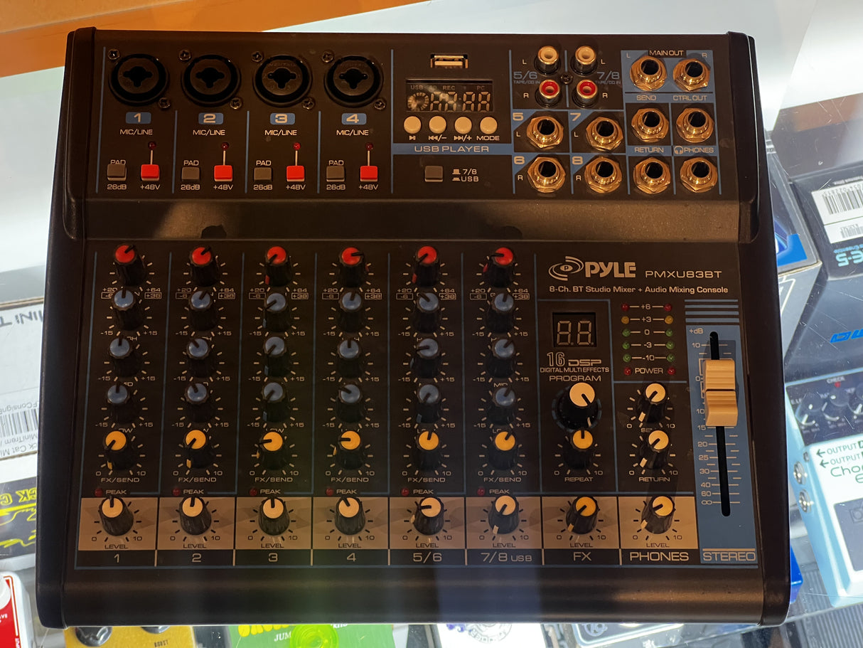 Used Pyle 8-Channel BT Mixer - PMXU83BT