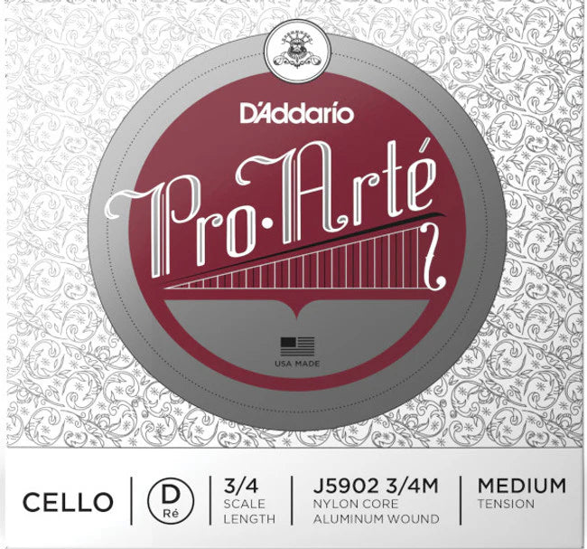 D'Addario Pro-Arte Medium Tension Cello Strings (Single D)