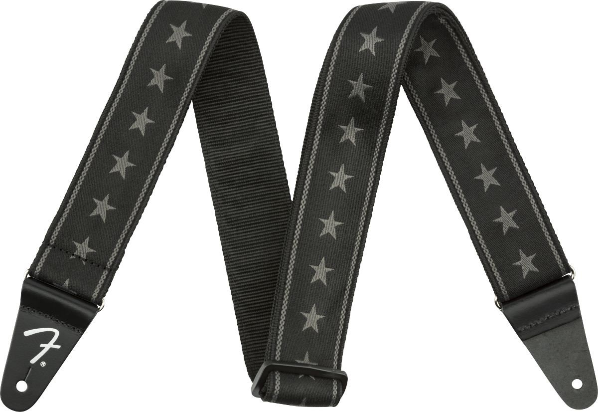 Fender® Nylon Stars and Stripes Strap, Black/Grey