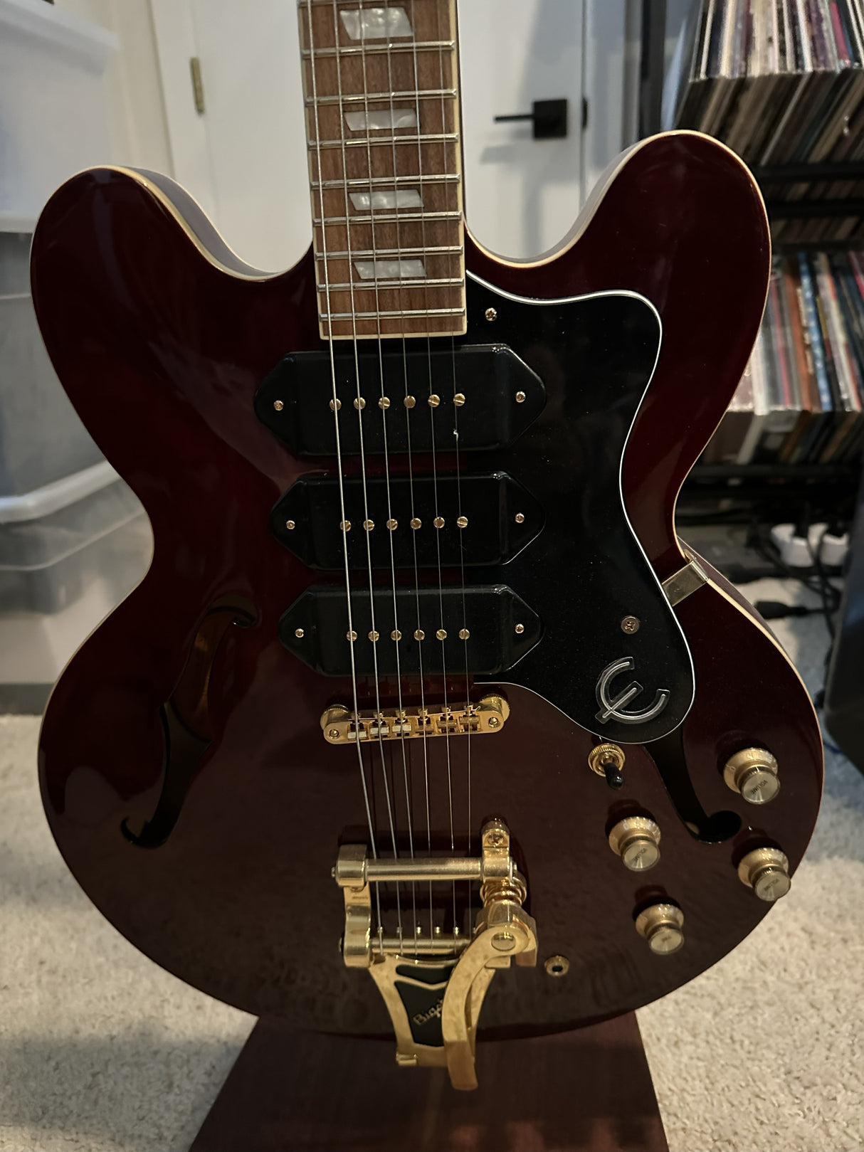 Used 2018 Epiphone Riviera Electric Guitar Wine