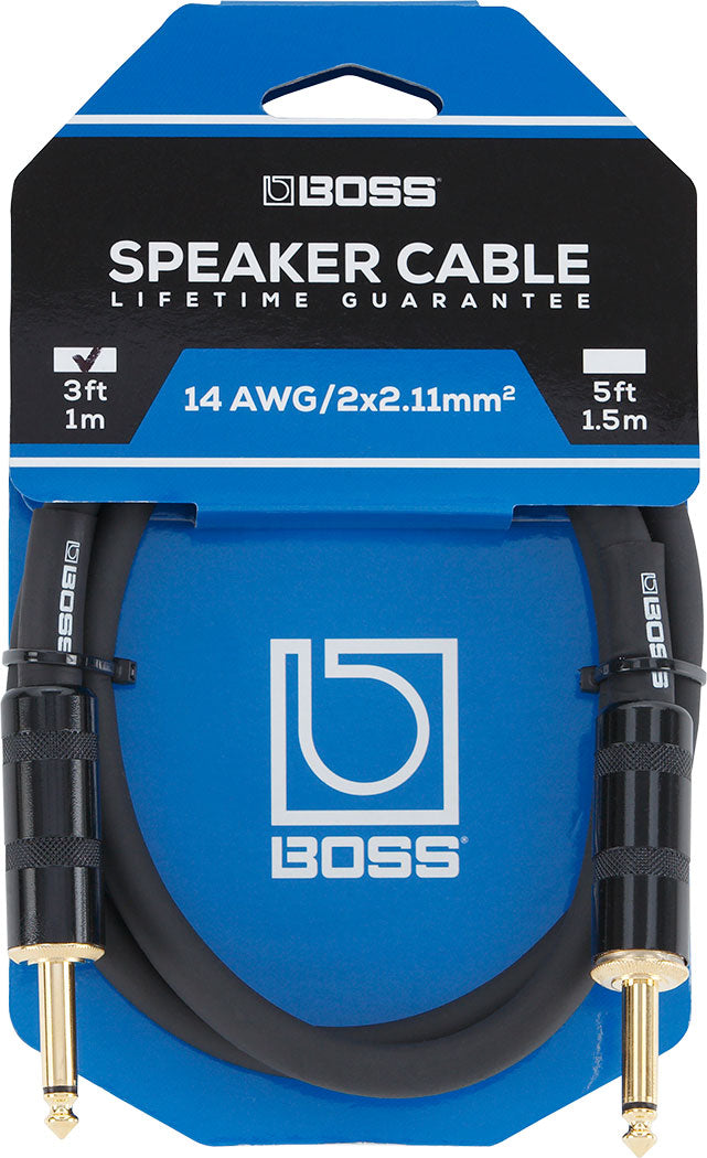 Boss 3ft / 1m Speaker Cable, 14GA / 2x2.1mm2