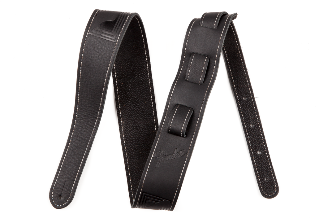 Fender® Monogram Leather Strap, Black